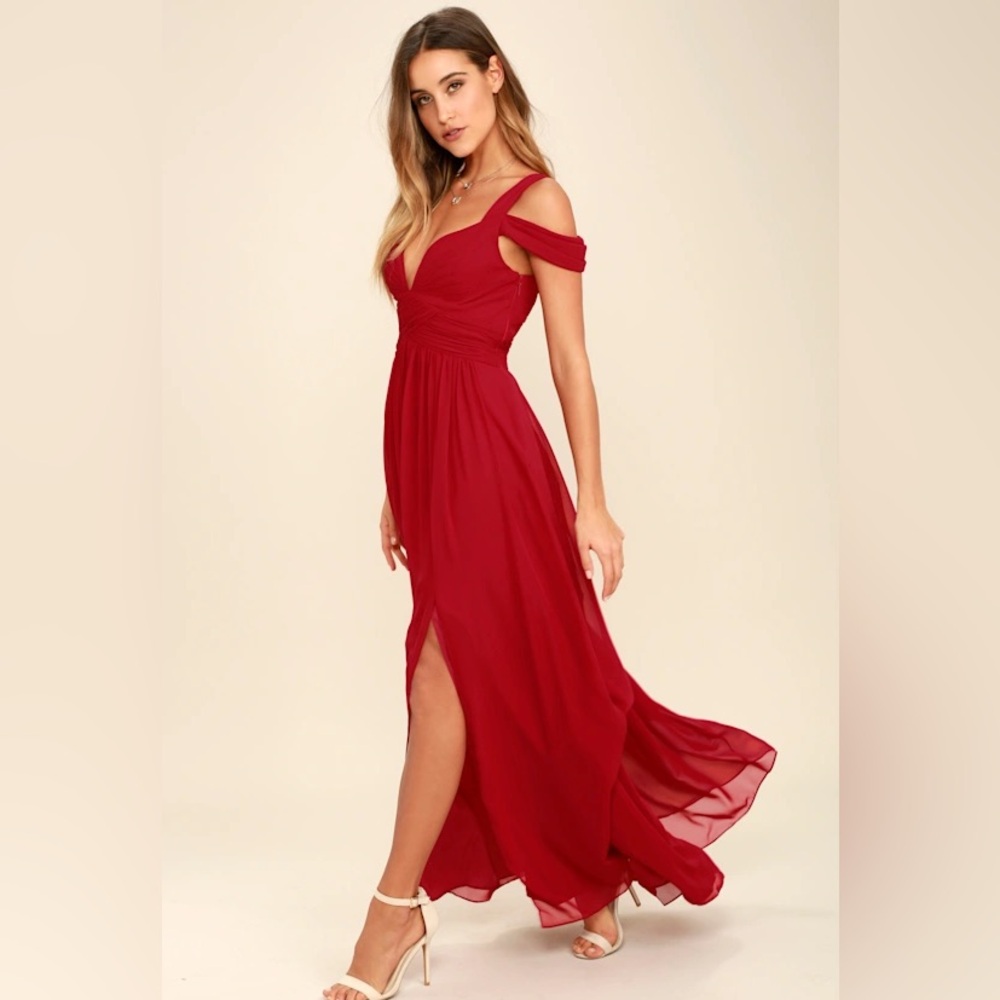 Lulu's Vibrant Red Maxi Dress